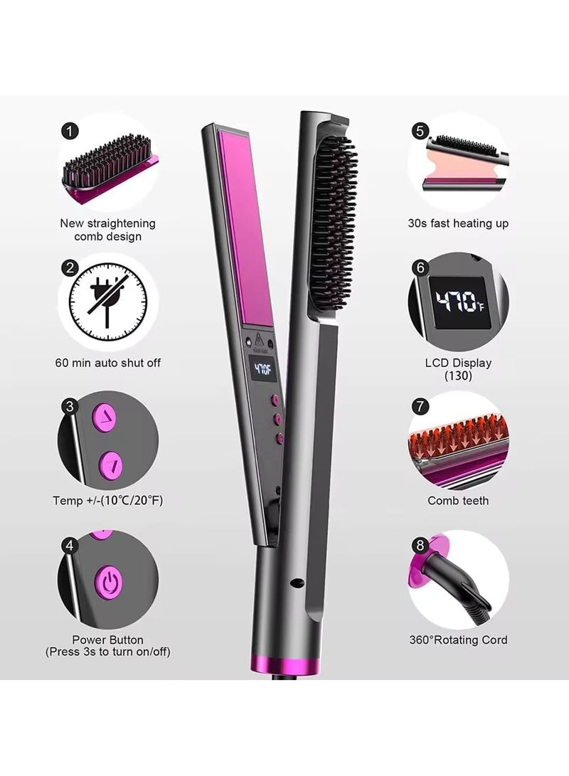 3 in 1 Hair Straightener Flat Iron Ceramic Tourmaline Ionic Hair Straightener and Curler Hair Curler for Long Thick Hair - Image 4