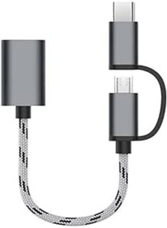 2 in 1 USB 3.0 OTG Adapter Cable Type-C Micro USB to USB 3.0 Interface Charging Cable Line for Cellphone Converter for Cellphone (Color : Gray)