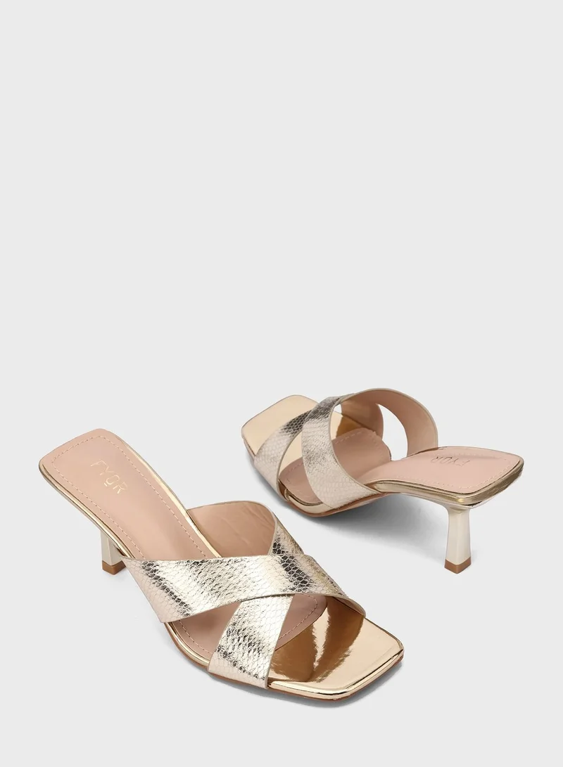 FYOR Multi Strap Mid Heel Sandals