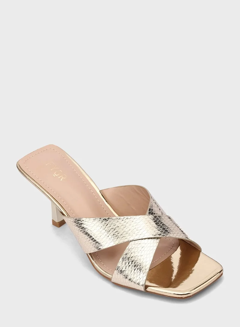 FYOR Multi Strap Mid Heel Sandals