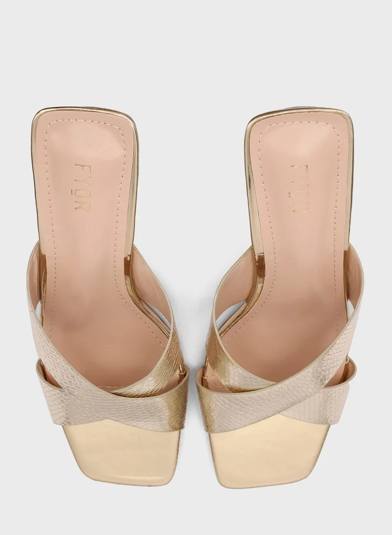 FYOR Multi Strap Mid Heel Sandals