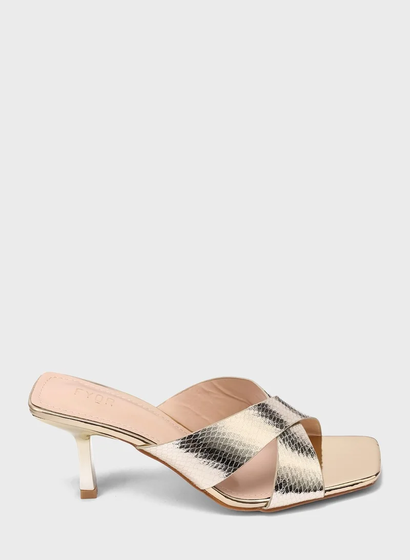 FYOR Multi Strap Mid Heel Sandals