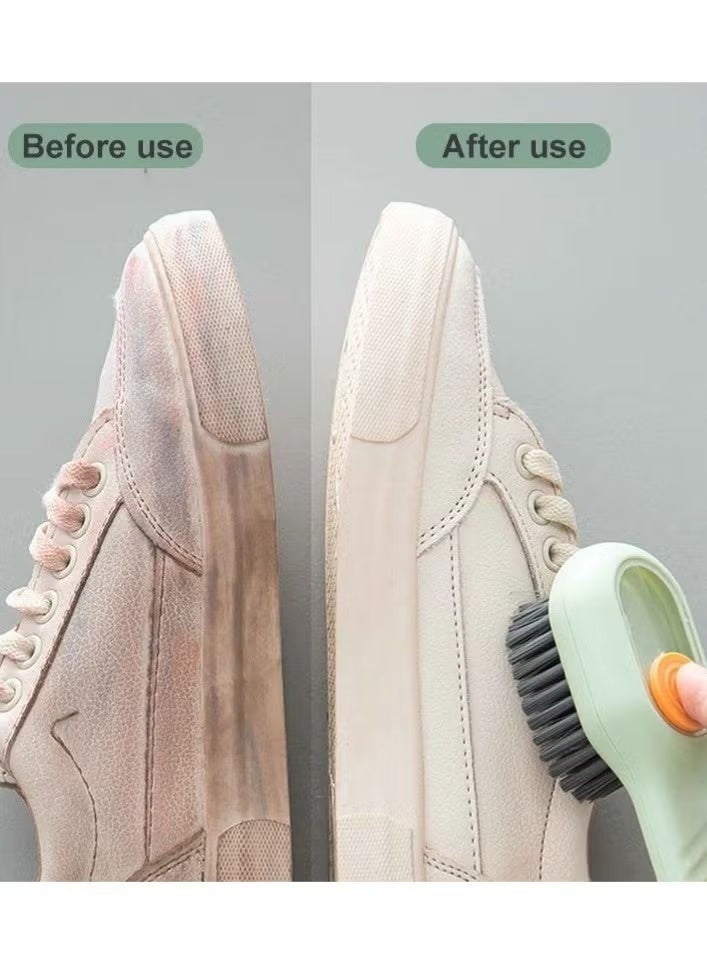 Multi-purpose shoe cleaning brush with a comfortable handle – Home shoe cleaning brush with a liquid dispenser for washing shoes – Professional multi-purpose soft bristles ideal for sneakers and leather shoes- multicolor - Image 2