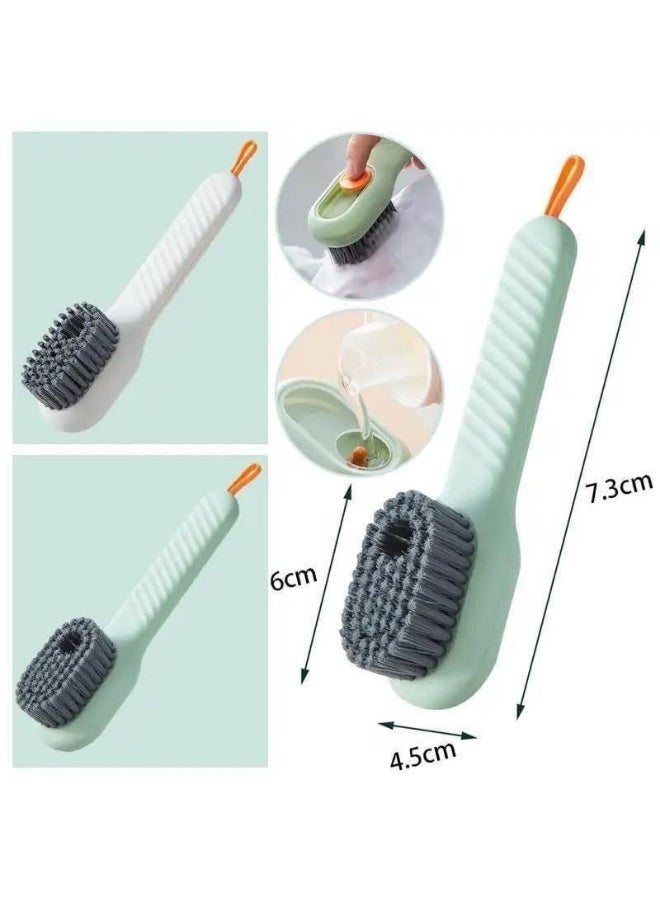 Multi-purpose shoe cleaning brush with a comfortable handle – Home shoe cleaning brush with a liquid dispenser for washing shoes – Professional multi-purpose soft bristles ideal for sneakers and leather shoes- multicolor - Image 4