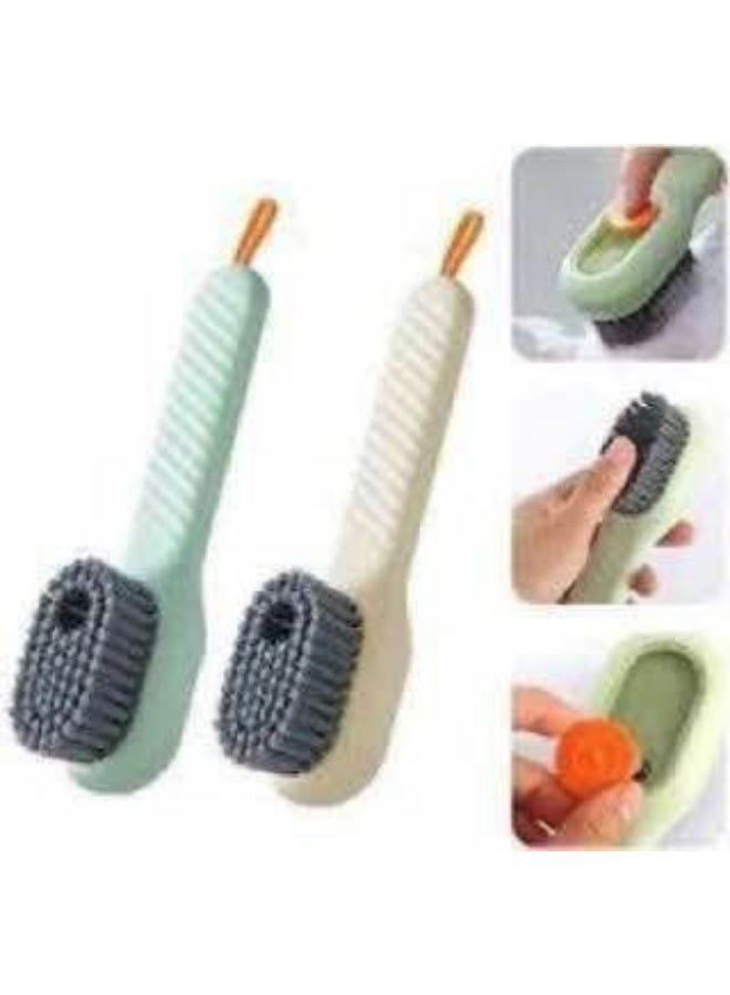 Multi-purpose shoe cleaning brush with a comfortable handle – Home shoe cleaning brush with a liquid dispenser for washing shoes – Professional multi-purpose soft bristles ideal for sneakers and leather shoes- multicolor - Image 5