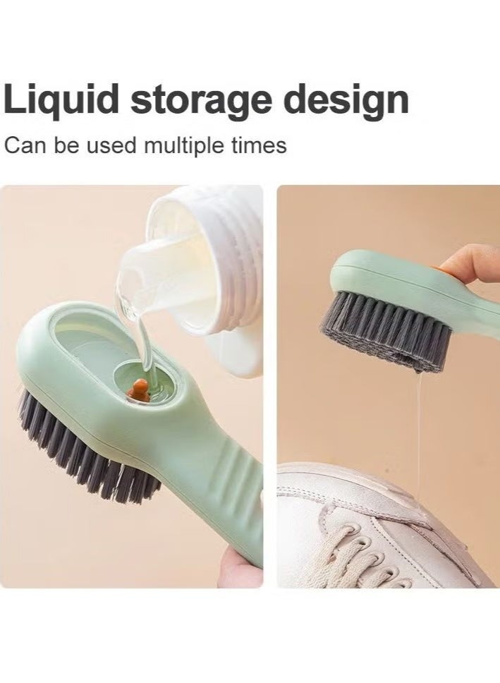 Multi-purpose shoe cleaning brush with a comfortable handle – Home shoe cleaning brush with a liquid dispenser for washing shoes – Professional multi-purpose soft bristles ideal for sneakers and leather shoes- multicolor - Image 3