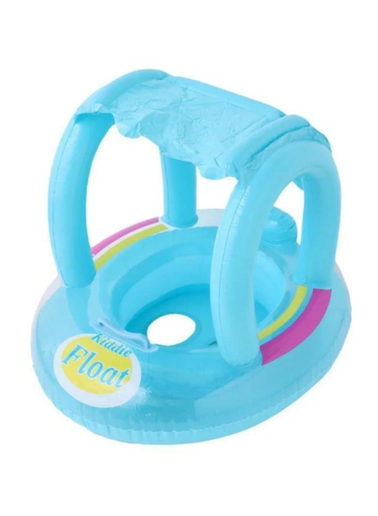 Tanda Inflatable Swimming Ring with Safety Seat and Sunshade, Blue | Water Sports | Swimming | Inflatable Floats and Tubes  - Image 2