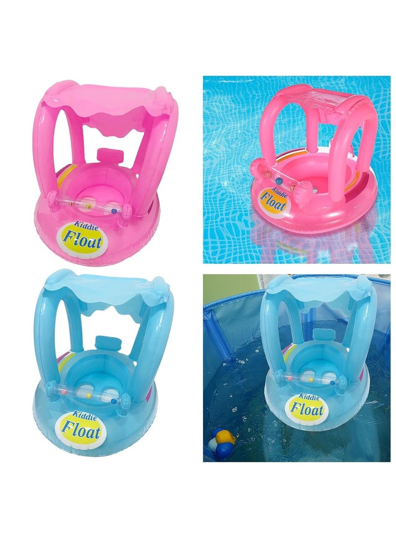 Tanda Inflatable Swimming Ring with Safety Seat and Sunshade, Blue | Water Sports | Swimming | Inflatable Floats and Tubes  - Image 4