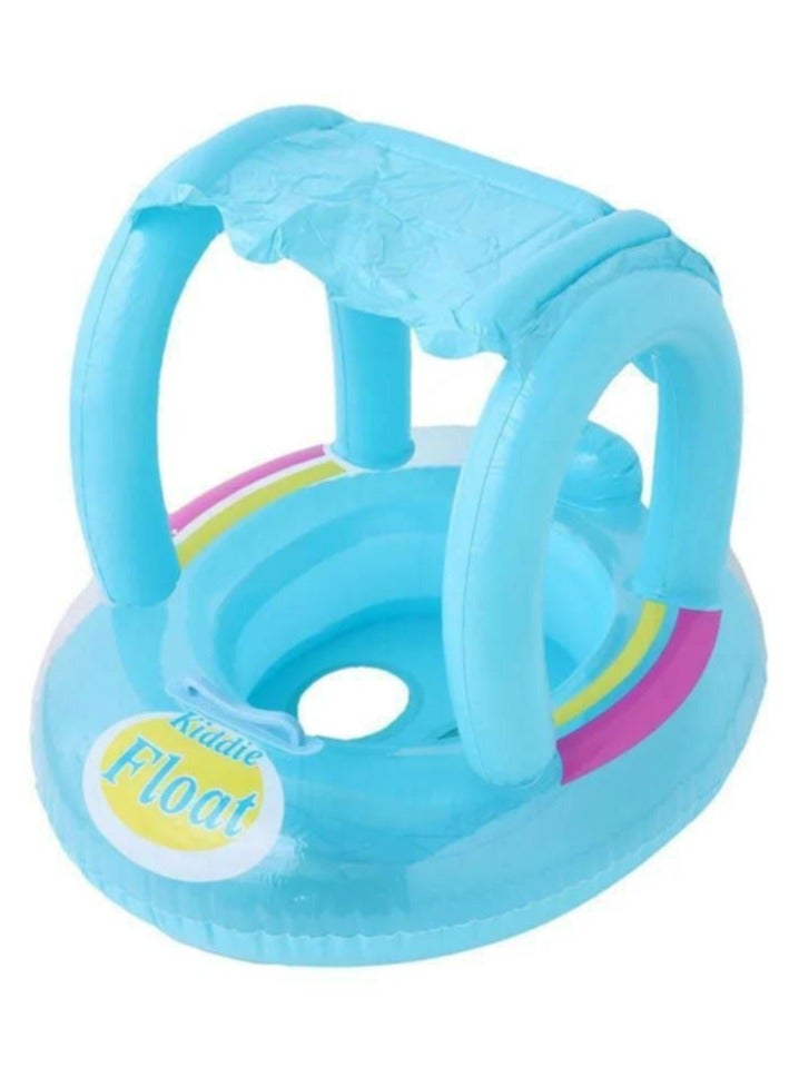 Tanda Inflatable Swimming Ring with Safety Seat and Sunshade, Blue | Water Sports | Swimming | Inflatable Floats and Tubes  - Image 1