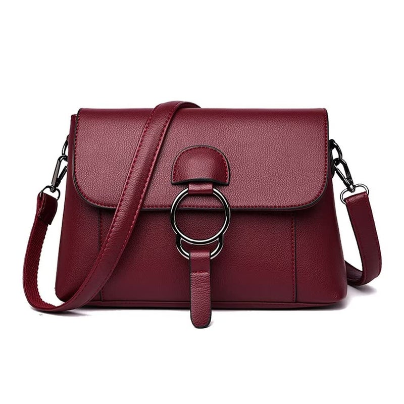 EDIWER Womenâ€™s Leather Crossbody Handbag Multi-pockets Shoulder Bag Tote Purses and Handbags Hobo Tote Bag Top Handle Satchel - Image 1