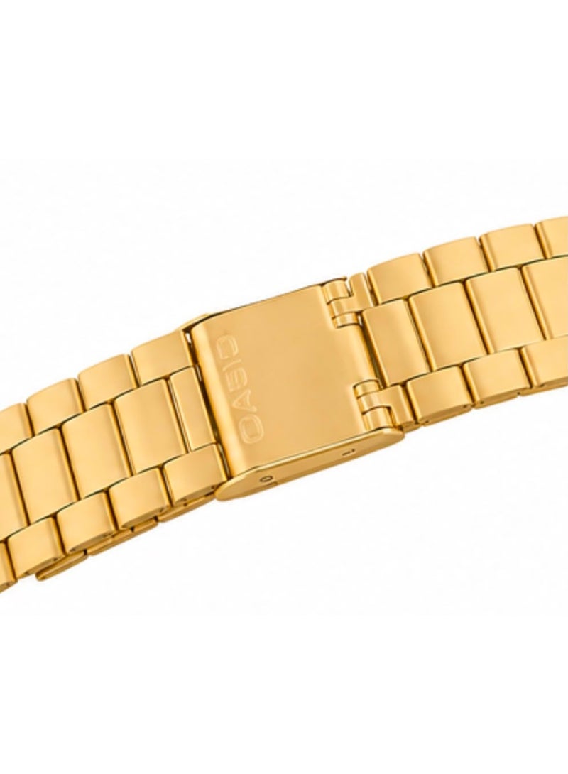 CASIO RETRO Collection GOLD Unisex Adults Watch , GOLD, BraceletMODEL MEN & Women Watch Steel Belt GOLD & OLIVE GREEN - Image 3