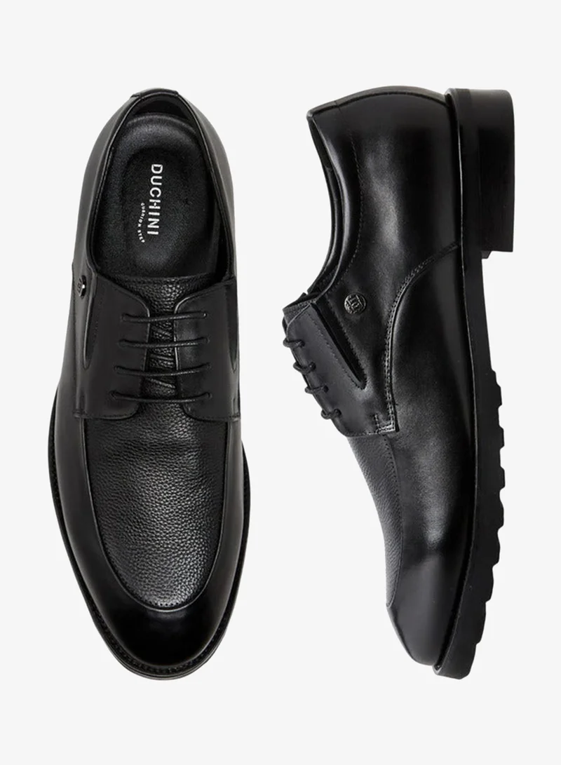 DUCHINI Men Leather Lace-Up Derby Shoes