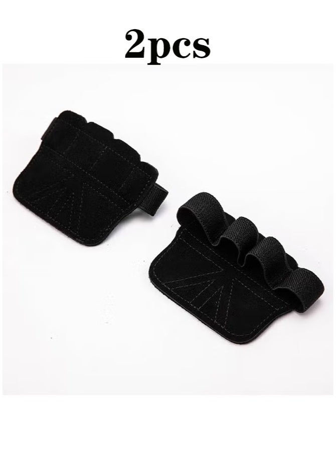 ZNARO Gym Gloves One Size Thickened Cowhide Unisex Fitness Gloves, Non-Slip Half Finger Wrist Guard Equipment, Horizontal Bar Exercise Anti-Callus Gloves Four Finger Gloves - Image 2