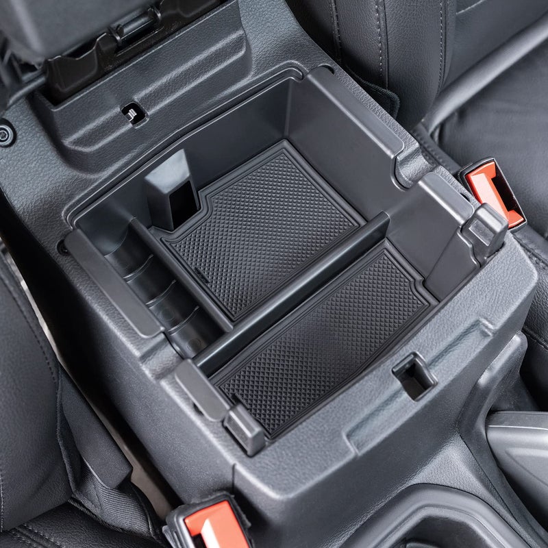PIMCAR Center Console Organizer for Jeep Wrangler JL/JLU (2018-2026) & Gladiator JT (2020-2026) | Armrest Storage Tray | Interior Accessories (Not for JK/JKU) | Black Liner Trim - Image 1