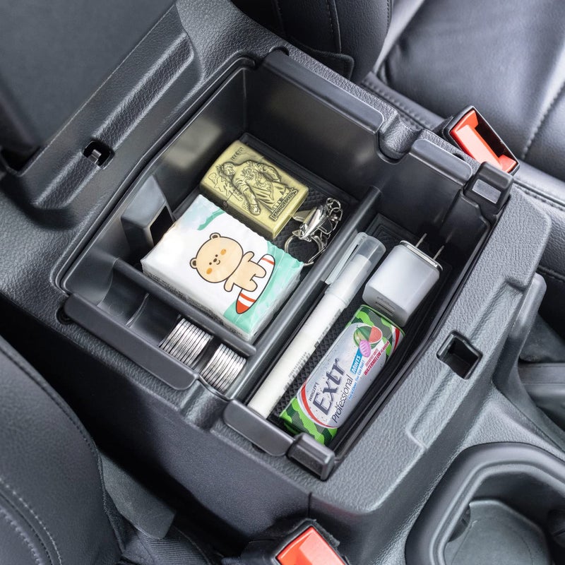 PIMCAR Center Console Organizer for Jeep Wrangler JL/JLU (2018-2026) & Gladiator JT (2020-2026) | Armrest Storage Tray | Interior Accessories (Not for JK/JKU) | Black Liner Trim - Image 5
