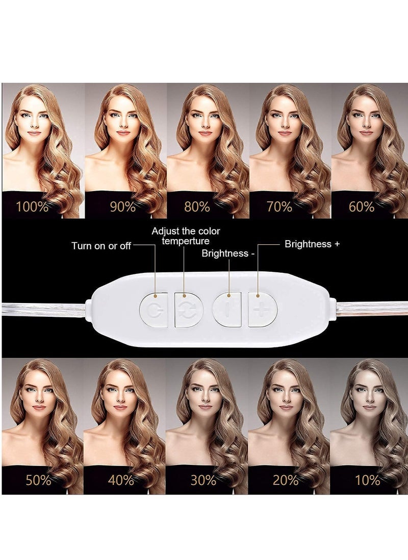 Gravity TheUrbanShop Makeup Light kit forMirror Dimmable 12 Watt LED Light Set of 10 Bulb Lights forVanity Mirror with 3 Color Modes & Brightness Adjustable(Square, Unframed, White, Dresser Mount)  - Image 4