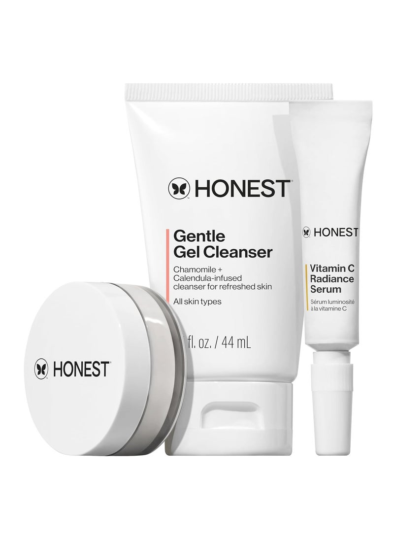 Honest Beauty - Honest Beauty The Icons Skincare Trio  Mini Hydrogel Cream Gentle Gel Cleanser Vitamin C Radiance Serum  EWG Verified Vegan  Cruelty Free - Image 1