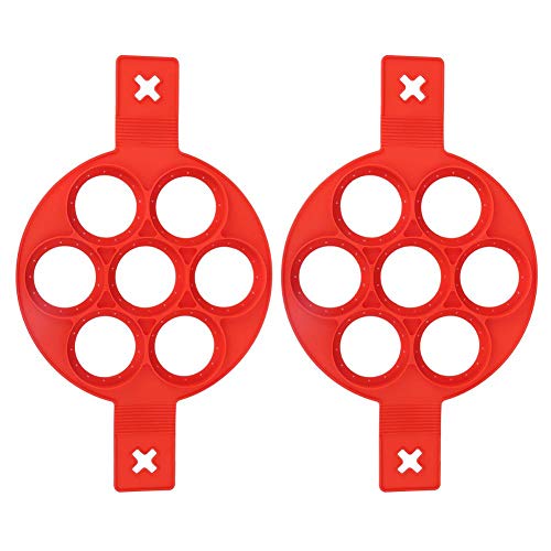 Fdit 2pcs Silicone Pancake Non-Stick Egg Shaper Frying Pan Maker Accessory DIY Kitchen Utensils - Image 1