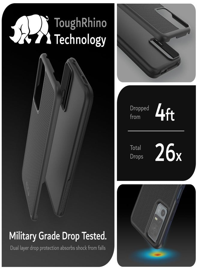 توديا جراب TUDIA MergeGrip لهاتف Jitterbug Smart 4 T608G، [مختبر وفقًا لمعايير عسكرية لمقاومة السقوط] جراب هاتف نحيف ومتين مزدوج الطبقات شديد التحمل، مقاوم للصدمات، مناسب لكبار السن - أسود مطفي - Image 3