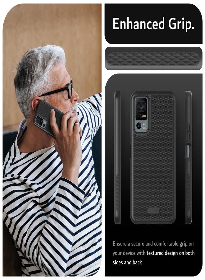 توديا جراب TUDIA MergeGrip لهاتف Jitterbug Smart 4 T608G، [مختبر وفقًا لمعايير عسكرية لمقاومة السقوط] جراب هاتف نحيف ومتين مزدوج الطبقات شديد التحمل، مقاوم للصدمات، مناسب لكبار السن - أسود مطفي - Image 4