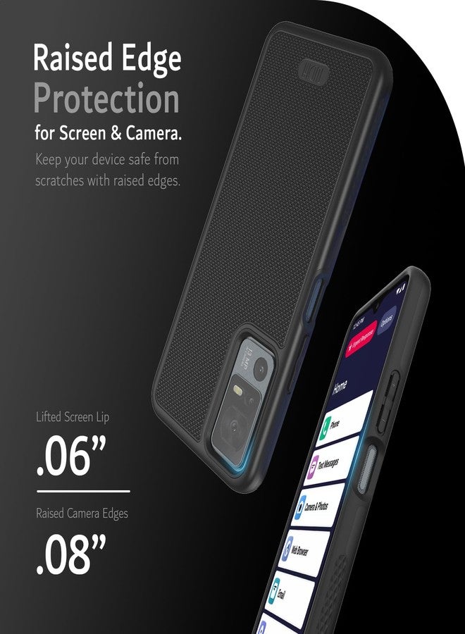 توديا جراب TUDIA MergeGrip لهاتف Jitterbug Smart 4 T608G، [مختبر وفقًا لمعايير عسكرية لمقاومة السقوط] جراب هاتف نحيف ومتين مزدوج الطبقات شديد التحمل، مقاوم للصدمات، مناسب لكبار السن - أسود مطفي - Image 5