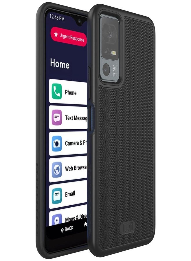 توديا جراب TUDIA MergeGrip لهاتف Jitterbug Smart 4 T608G، [مختبر وفقًا لمعايير عسكرية لمقاومة السقوط] جراب هاتف نحيف ومتين مزدوج الطبقات شديد التحمل، مقاوم للصدمات، مناسب لكبار السن - أسود مطفي - Image 1