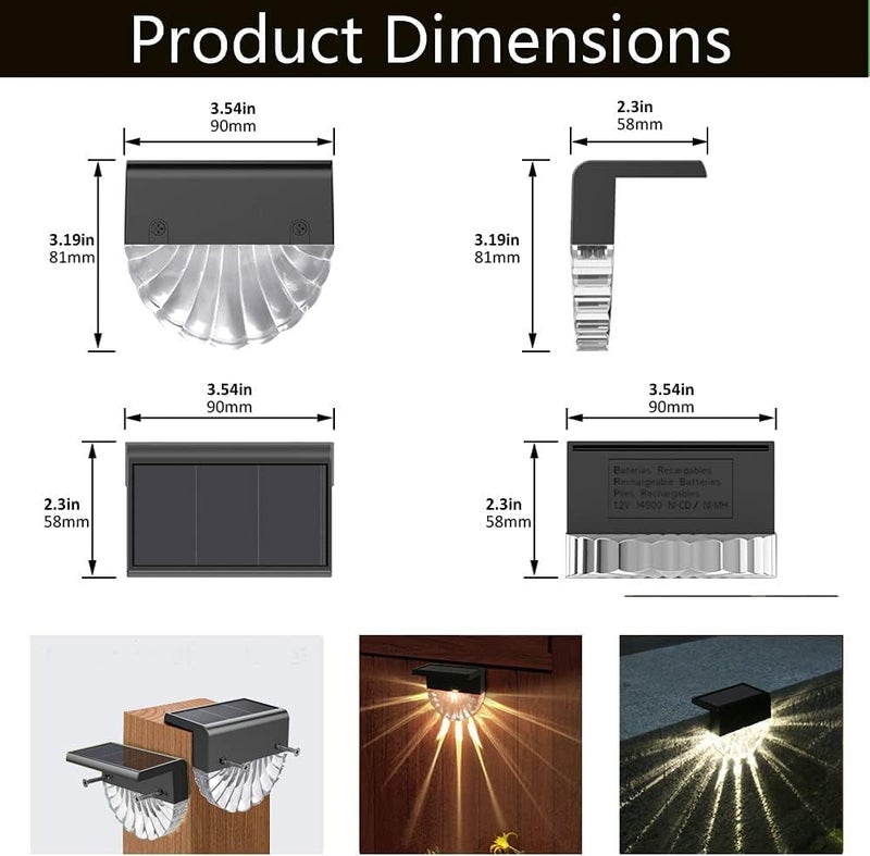 BRIGATTES Solar Light Outdoor for Home Garden Balcony led Wall lamp Wall Fence Step Waterproof Light Solar Panel LED Light Decoration for Home Outdoor Garden for Deck,Patio,Railing Step LightSet of-20 - Image 2
