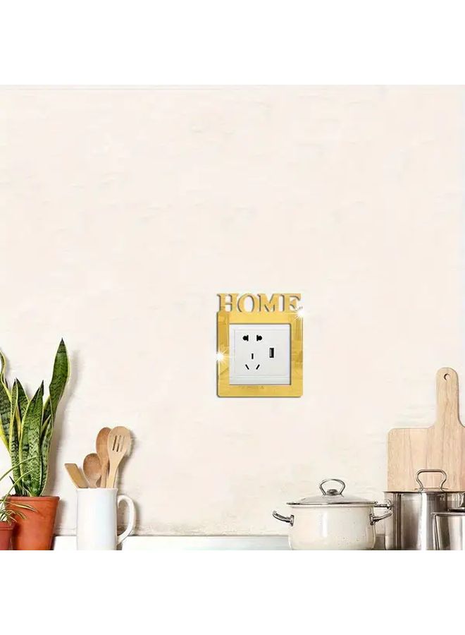 Home Acrylic Switch Mirror Sticker Golden - Image 2