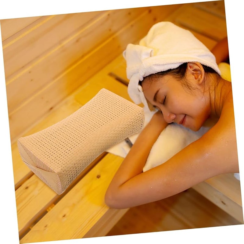 Breathable Imitation Rattan Neck Pillow For Steam Room Sauna Spa Comfort Support - Image 4