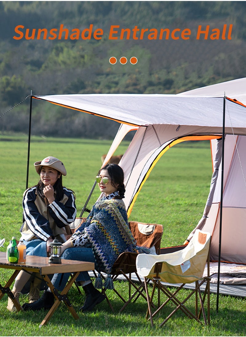 LEOKOR Camping Tent, 4-6 Person Family Cabin Tent, 210T Encrypted Polyester + High - Density Mesh Yarn, Portable Sunproof and Rainproof Outdoor Outdoor Tent, UPF 50+ UV Protection Wind Resistant Tent, Picnic, Camping, Family Gathering, Cloud and mist dust  - Image 3