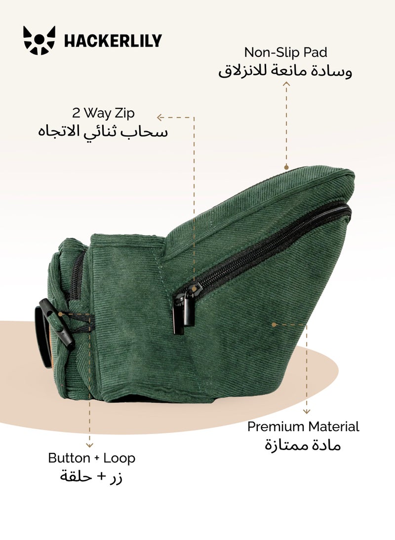 Hackerlily Ergonomic Hip Seat Baby Carrier | Strap-Free Hipseat with Storage & Bottle Holder | Non-Slip Seat | Vegan Leather | For Babies & Toddlers | 30×18×15 CM - Image 4