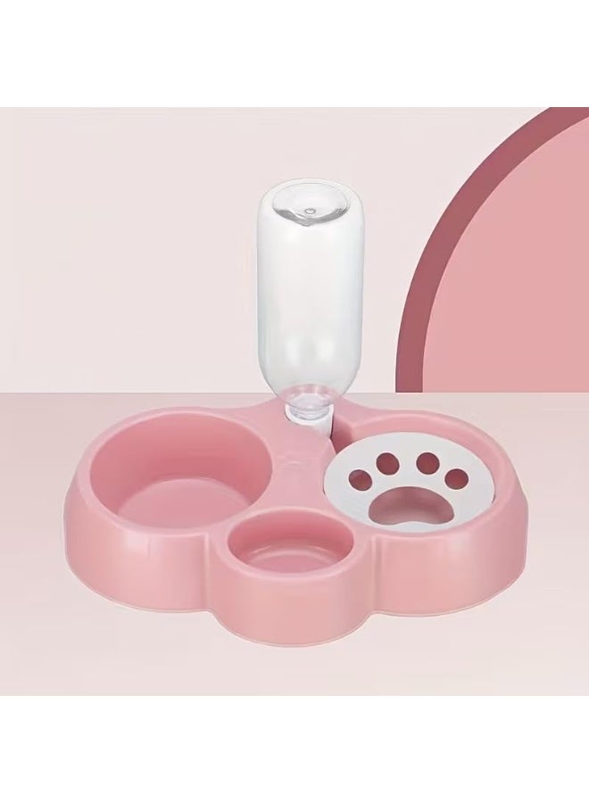 2-in-1 Automatic Pet Feeder & Water Dispenser | Double Bowl with Transparent Water Tank | Non-Slip Stable Design & Easy to Clean for Cats & Small Dogs
