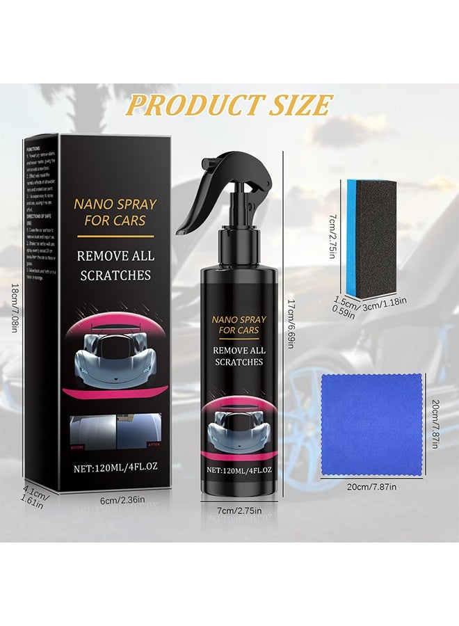 رايهونغ بخاخ سيارة، بخاخ نانو لإصلاح خدوش السيارات، بخاخات طلاء سيراميك علوية للسيارات، طلاء كريستال نانو، إصلاح سريع للخدوش، لمسة نهائية شديدة اللمعان، منظف بدون ماء (قطعة واحدة) - Image 4