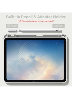 MahMir ProCase for iPad 10th Gen Case with Pencil Holder 2022 iPad 10.9 Inch Case,iPad (A16) 11inch 11th 2025 Gen, Clear Transparent Back Shell Trifold Protective Cases Shockproof Cover for 2022 iPad 10th Gen A2696 A2757 A2777 -Grey  - Image 2