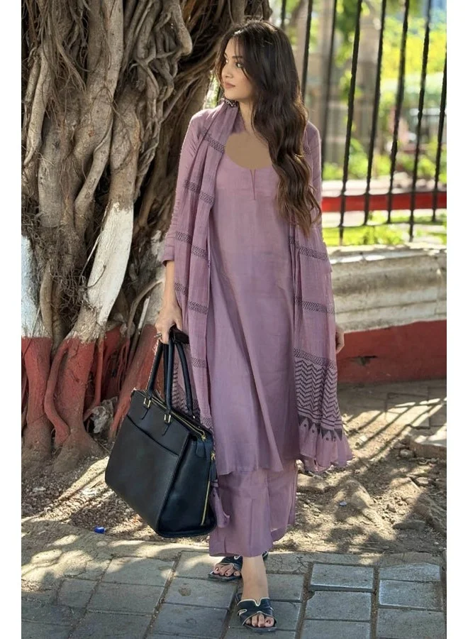 جو سريكي كورتا مستقيمة من GoSriKi نسائية من الرايون مع بنطال ودوباتا (راجا ساب بنفسجي-VKS01-GS_3XL_Purple_XXX-كبير)