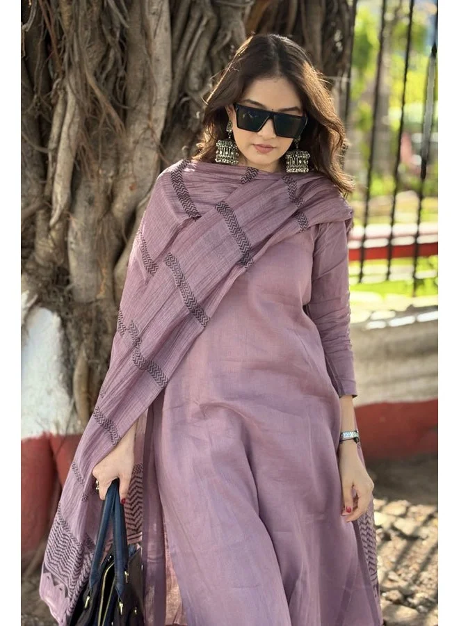 GoSriKi  GoSriKi Women's Rayon Blend Straight Solid Kurta with Pant & Dupatta (Raja Saab Purple-VKS01-GS_3XL_Purple_XXX-Large) for Women | Best Price UAE