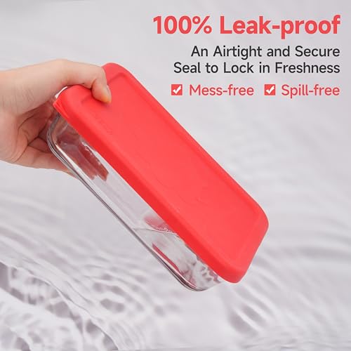 LUVCOSY 3 Cup Rectangle Silicone Lids Replacement for Anchor Hocking Glass Bowls (Container not Included) 2 Pack, Microwave, Dishwasher and Freezer Safe - Image 5