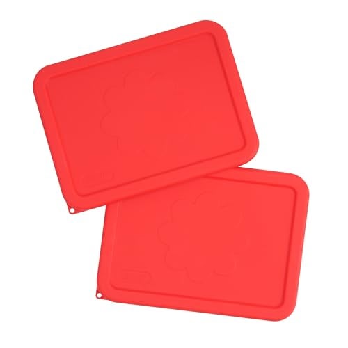 LUVCOSY 3 Cup Rectangle Silicone Lids Replacement for Anchor Hocking Glass Bowls (Container not Included) 2 Pack, Microwave, Dishwasher and Freezer Safe - Image 1
