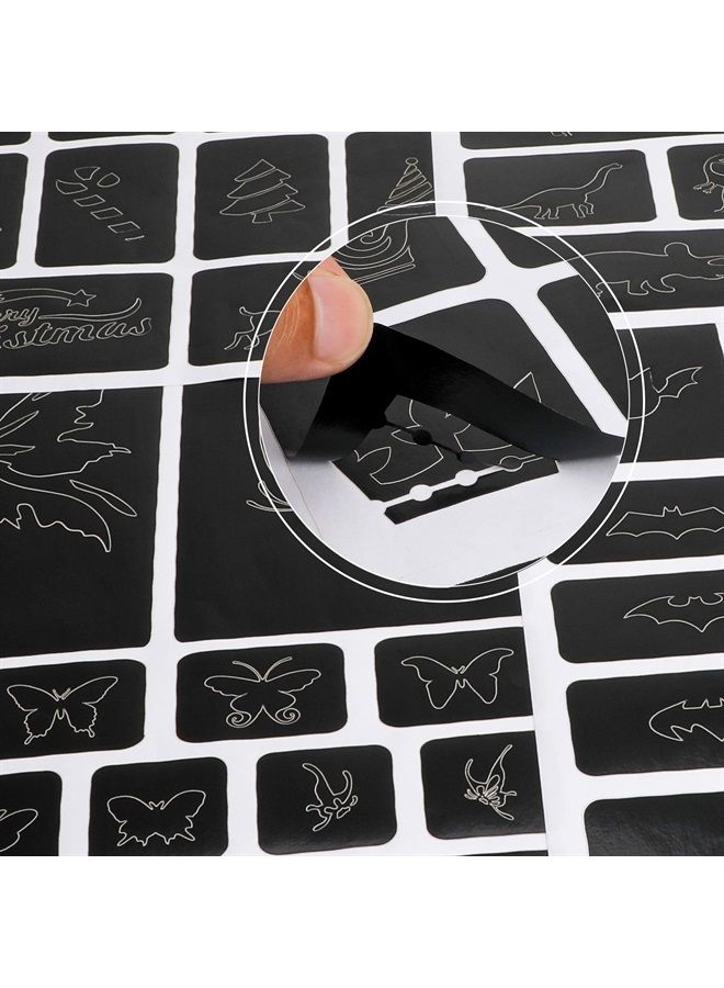 Konsait 262pcs Temporary Tattoos Stencils for Kids, Reusable Face and Body Paint Stencils Kit, Girl Boy Glitter Tattoos Stencils for Kids School Show Birthdays Halloween Christmas Party Favor Supplies - Image 5