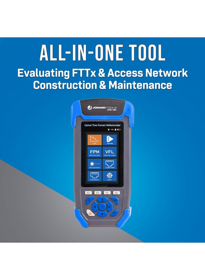 JONARD TOOLS OTDR-1000 Multi-Function OTDR with OTDR, Event Map, Power Meter, Light Source, VFL, Network Cable Tester, and More, Black - Image 3