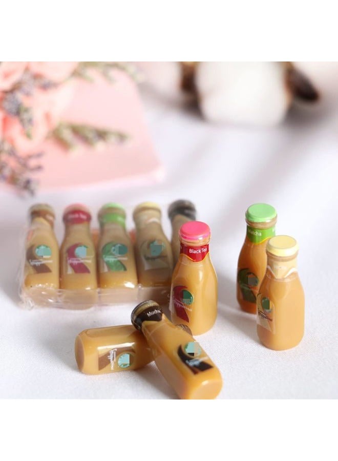 SXFSE Dollhouse Decoration Accessories, 1:12 Dollhouse Ornament 5 Pcs Mini Bottled Coffee Drink Set - Image 1