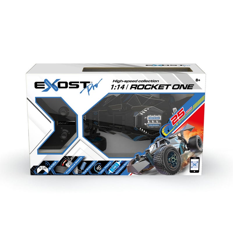 Exost Pro Rocket One High-Speed RC Stunt Car (1:14, Black/Blue) - Image 1