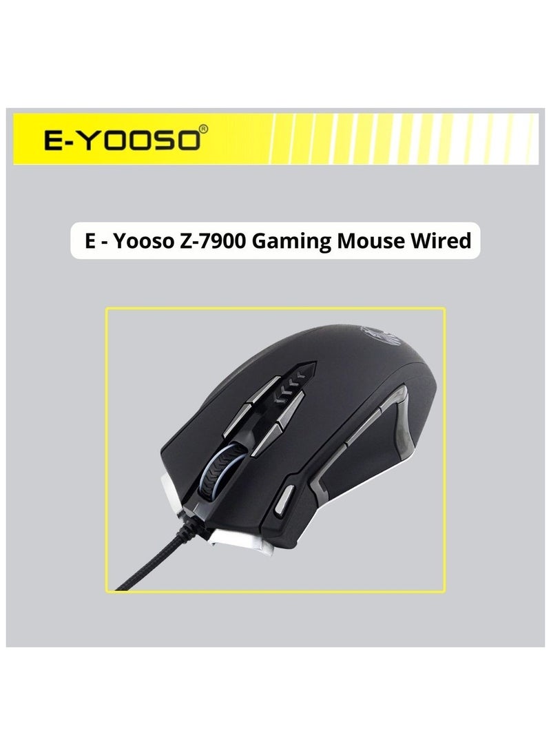 E-YOOSO - E - yooso Z-7900 Gaming Mouse Wired, 13 Programmable Buttons (8+5 Side Buttons), RGB Backlit, Marco, 10000 DPI Adjustable, Comfortable Grip Ergonomic Optical Gaming Mice with Tunable Weights, Black - Image 1