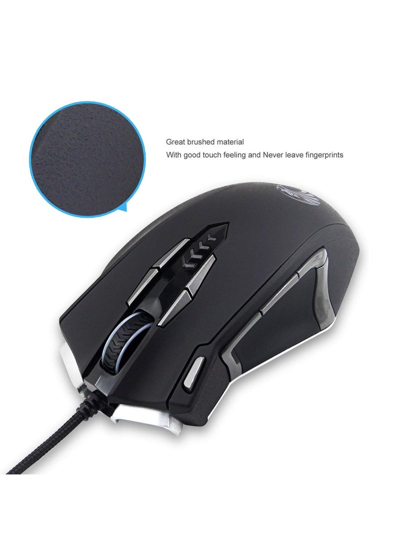 E-YOOSO - E - yooso Z-7900 Gaming Mouse Wired, 13 Programmable Buttons (8+5 Side Buttons), RGB Backlit, Marco, 10000 DPI Adjustable, Comfortable Grip Ergonomic Optical Gaming Mice with Tunable Weights, Black - Image 1