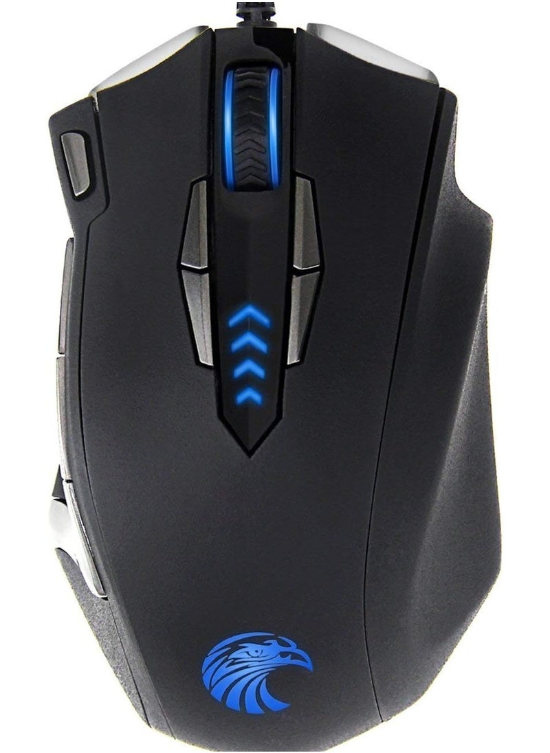 E-YOOSO - E - yooso Z-7900 Gaming Mouse Wired, 13 Programmable Buttons (8+5 Side Buttons), RGB Backlit, Marco, 10000 DPI Adjustable, Comfortable Grip Ergonomic Optical Gaming Mice with Tunable Weights, Black - Image 1