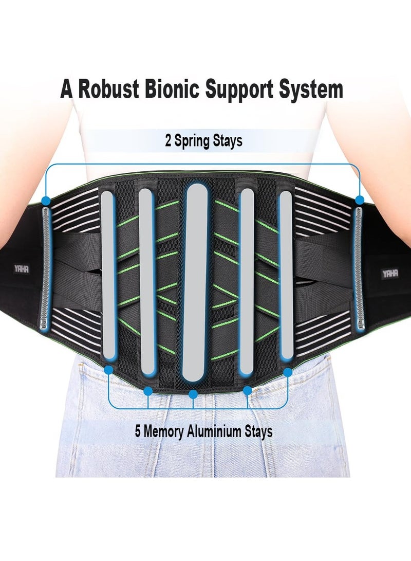 Back Brace for Lower Back Pain Relief for Women/Men with Lumbar Pad, Back Support Belt with 7 Stays for Heavy Lifting, Sedentariness, Breathable Lumbar Support for Herniated Disc, Sciatica - Image 2
