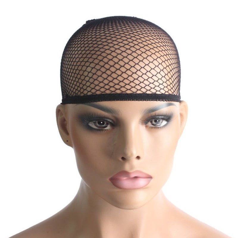 Wig Caps Nylon Stretchable Breathable Dome Mesh Net Wig Cap For Cosplay Dress Up Black - Image 1