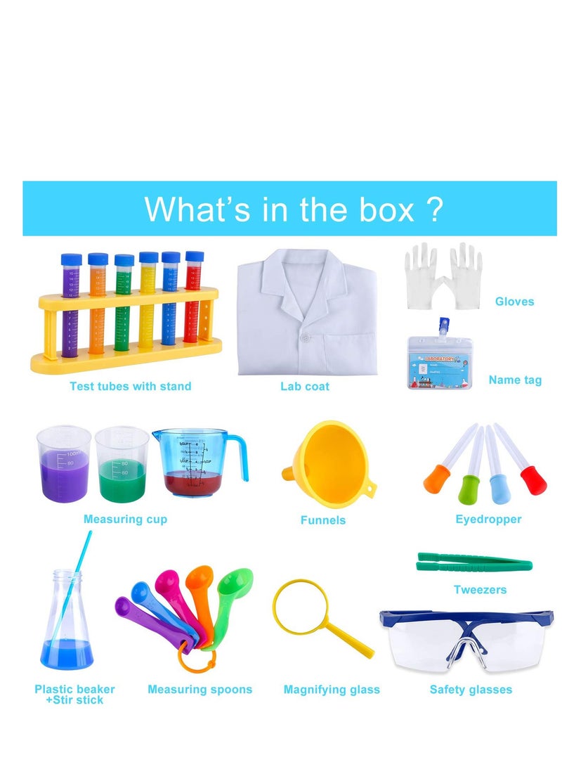 Kids Science Experiment Kit with Goggles Scientist Coat Costume Laboratory Set Scientist Pretend Play Toys Educational Learning Scientific Toys Gift for 6+ Girls, Boys Kids  - Image 2