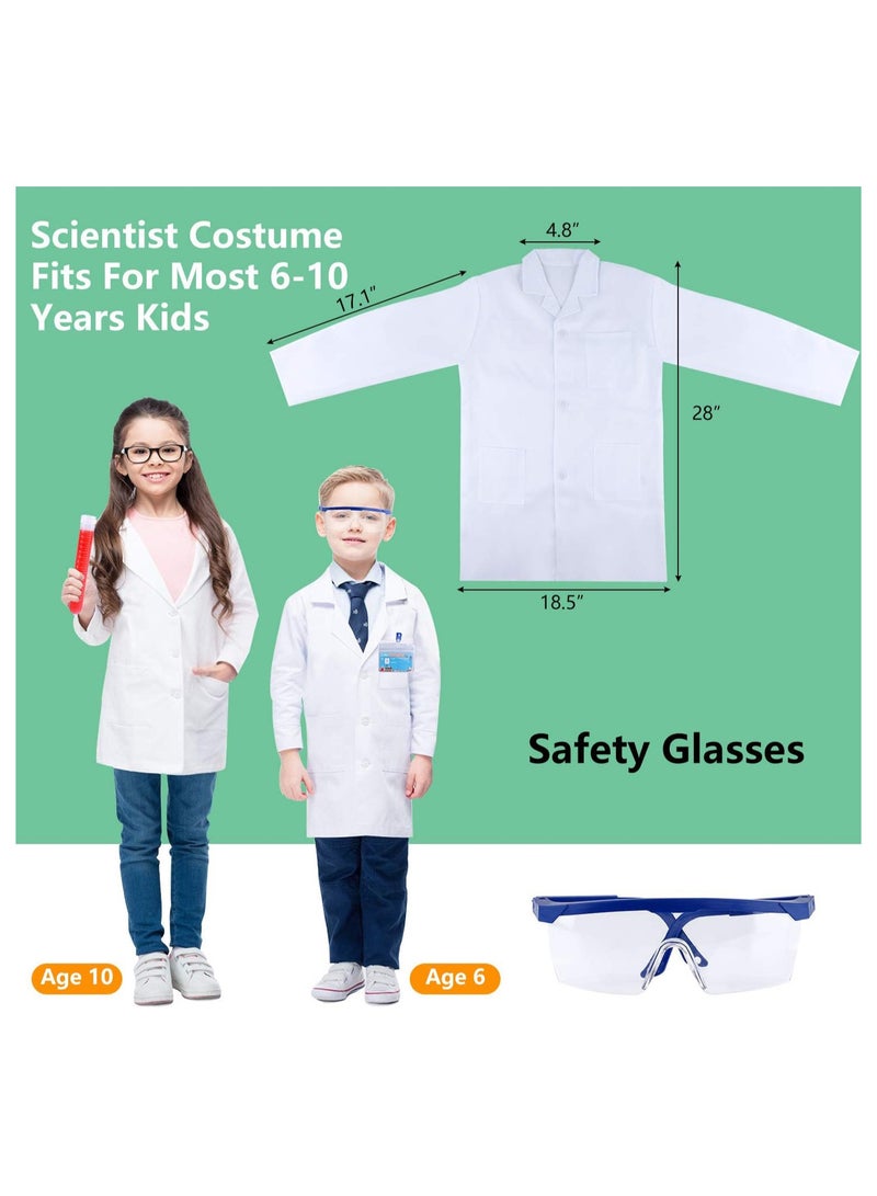 Kids Science Experiment Kit with Goggles Scientist Coat Costume Laboratory Set Scientist Pretend Play Toys Educational Learning Scientific Toys Gift for 6+ Girls, Boys Kids  - Image 4