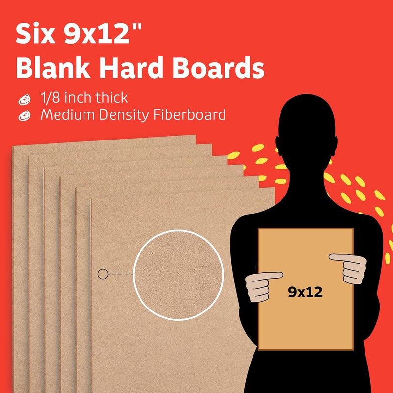 Artlicious - 9x12 Hardboard 6 Pack - Great Alternative to Canvas Panel Boards - Image 3